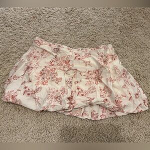 Love Tree White and Pink Floral Skirt